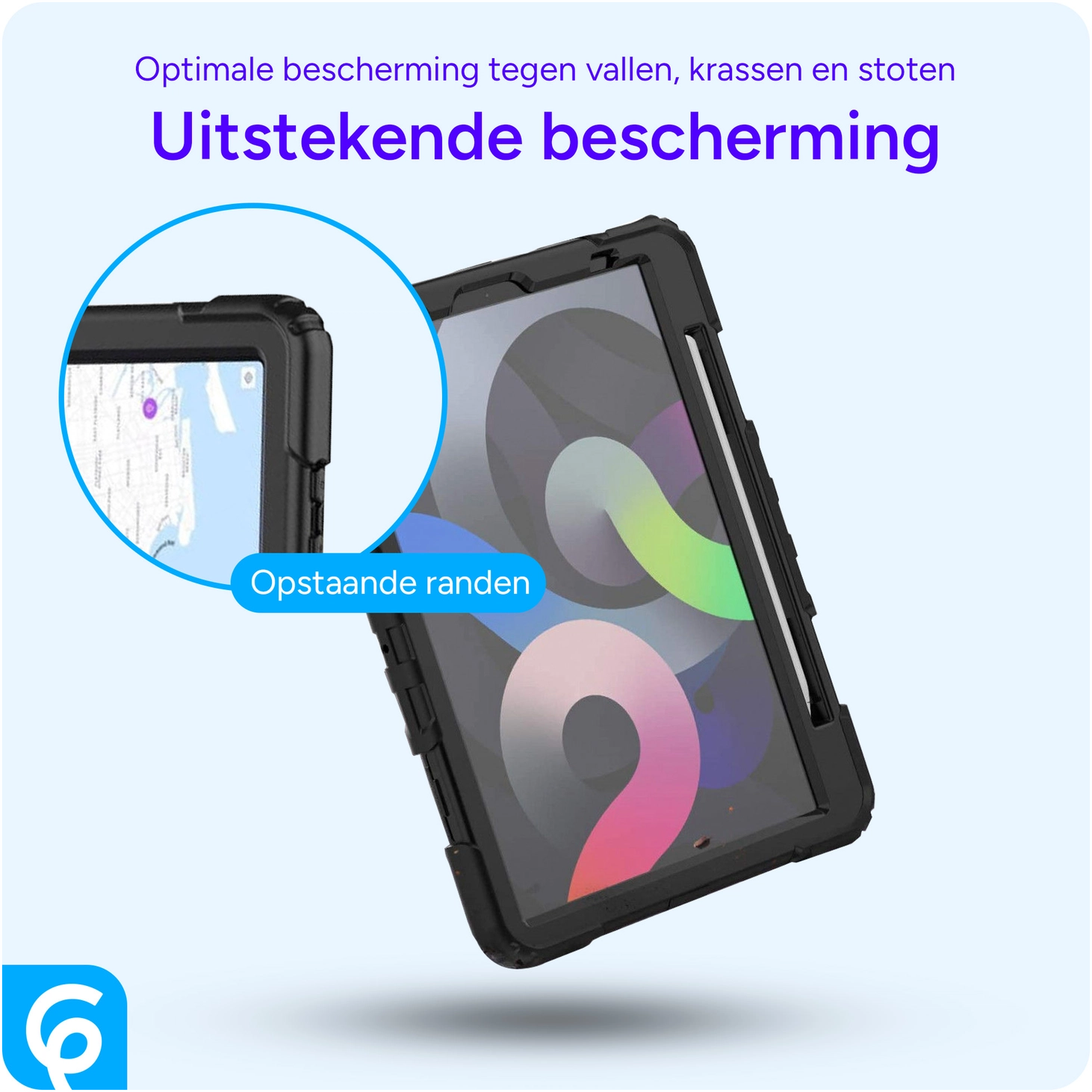 Apple iPad Air (2020/2022) Hoes met Screen Protector en Handriem Roze afbeelding 4