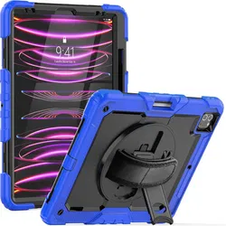 Apple iPad Pro 12.9 Hoes met Screen Protector en Handriem Blauw afbeelding