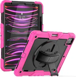 Apple iPad Pro 12.9 Hoes met Screen Protector en Handriem Roze afbeelding