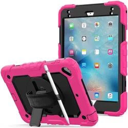 Apple iPad Mini 4/5 Hoes met Screen Protector en Handriem Roze afbeelding
