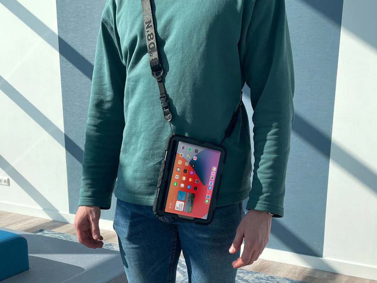 Apple iPad Mini 7 / 6 Hoes met Screen Protector en Handriem Rood afbeelding 10