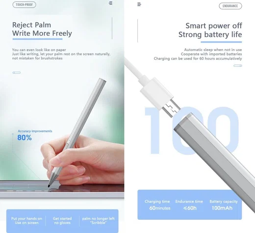 WR18 Micro USB Complete Actieve Surface Stylus Pen Met Palm Rejection afbeelding 5