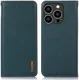 KHAZNEH iPhone 15 Pro Hoesje RFID Portemonnee Book Case Leer Groen afbeelding 2
