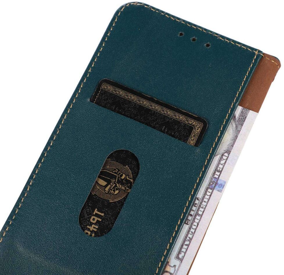 KHAZNEH iPhone 15 Pro Hoesje RFID Portemonnee Book Case Leer Groen afbeelding 4