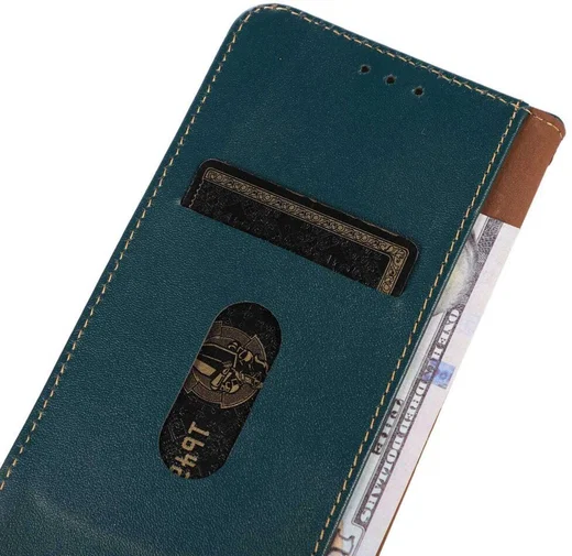 KHAZNEH iPhone 15 Pro Hoesje RFID Portemonnee Book Case Leer Groen afbeelding 4