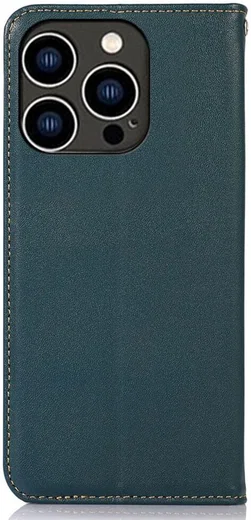 KHAZNEH iPhone 15 Pro Hoesje RFID Portemonnee Book Case Leer Groen afbeelding 8