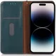 KHAZNEH iPhone 15 Pro Hoesje RFID Portemonnee Book Case Leer Groen