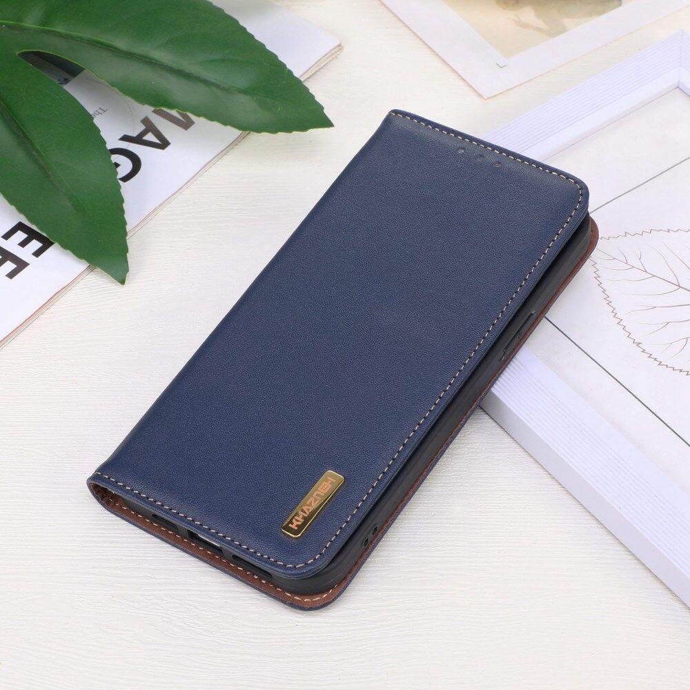 KHAZNEH iPhone 15 Pro Hoesje RFID Portemonnee Book Case Leer Blauw afbeelding 6