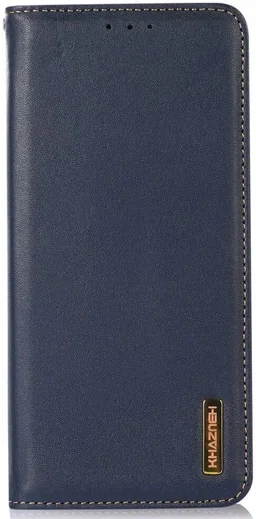 KHAZNEH iPhone 15 Pro Hoesje RFID Portemonnee Book Case Leer Blauw afbeelding 7