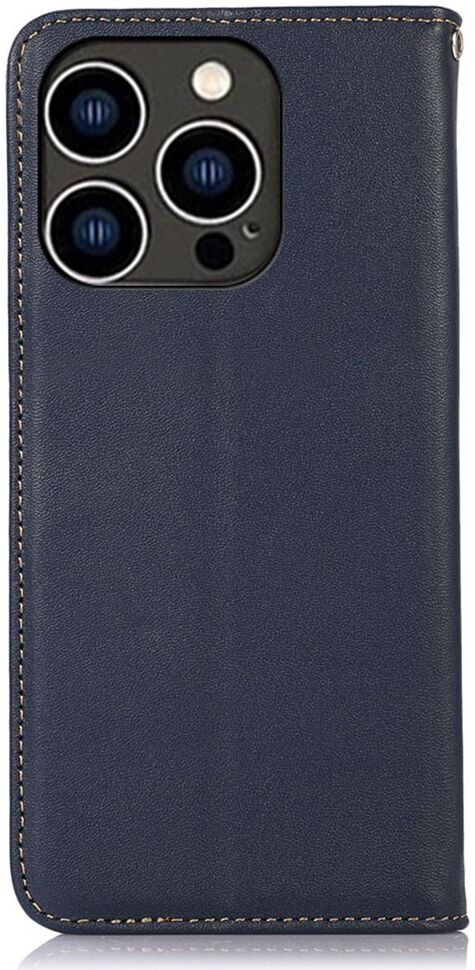 KHAZNEH iPhone 15 Pro Hoesje RFID Portemonnee Book Case Leer Blauw afbeelding 8