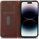 KHAZNEH iPhone 15 Pro Hoesje RFID Portemonnee Book Case Leer Bruin afbeelding 1