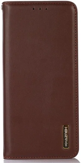 KHAZNEH iPhone 15 Pro Hoesje RFID Portemonnee Book Case Leer Bruin afbeelding 7
