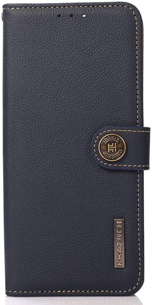 KHAZNEH Apple iPhone 15 Hoesje RFID Book Case Leer Blauw afbeelding 6