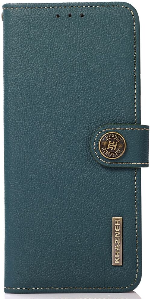 KHAZNEH iPhone 15 Pro Max Hoesje RFID Portemonnee Book Case Leer Groen afbeelding 6