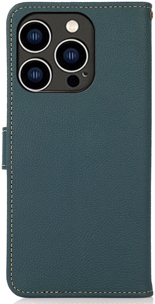 KHAZNEH iPhone 15 Pro Max Hoesje RFID Portemonnee Book Case Leer Groen afbeelding 7