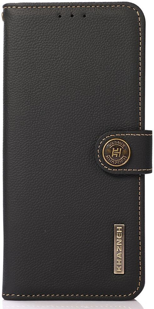 KHAZNEH iPhone 15 Pro Max Hoesje RFID Portemonnee Book Case Leer Zwart afbeelding 6
