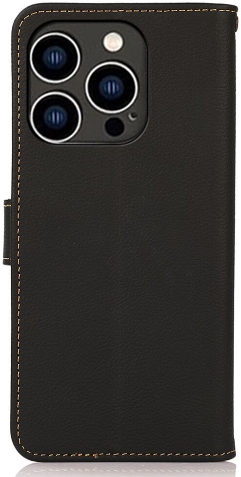 KHAZNEH iPhone 15 Pro Max Hoesje RFID Portemonnee Book Case Leer Zwart afbeelding 7