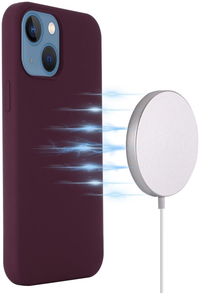 Apple iPhone 15 Hoesje MagSafe Dun Silicone Back Cover Bordeaux afbeelding 2