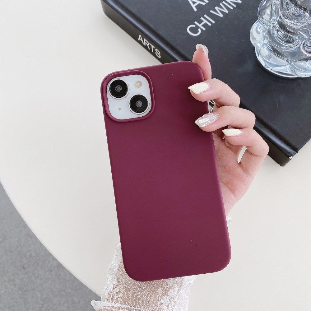 Apple iPhone 15 Hoesje MagSafe Dun Silicone Back Cover Bordeaux afbeelding 6