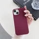 Apple iPhone 15 Hoesje MagSafe Dun Silicone Back Cover Bordeaux afbeelding 6