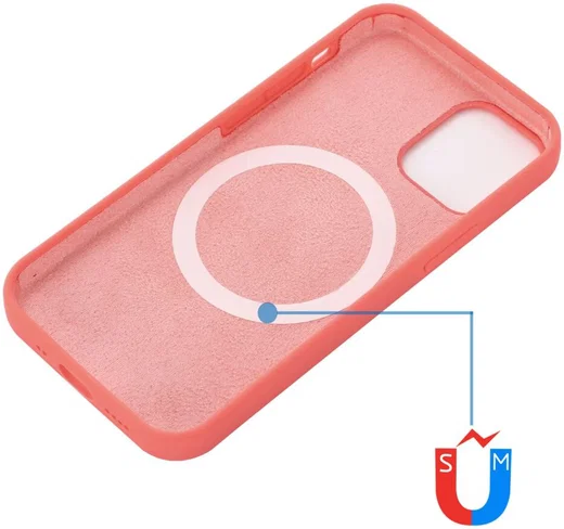 Apple iPhone 15 Hoesje MagSafe Dun Silicone Back Cover Roze afbeelding 4