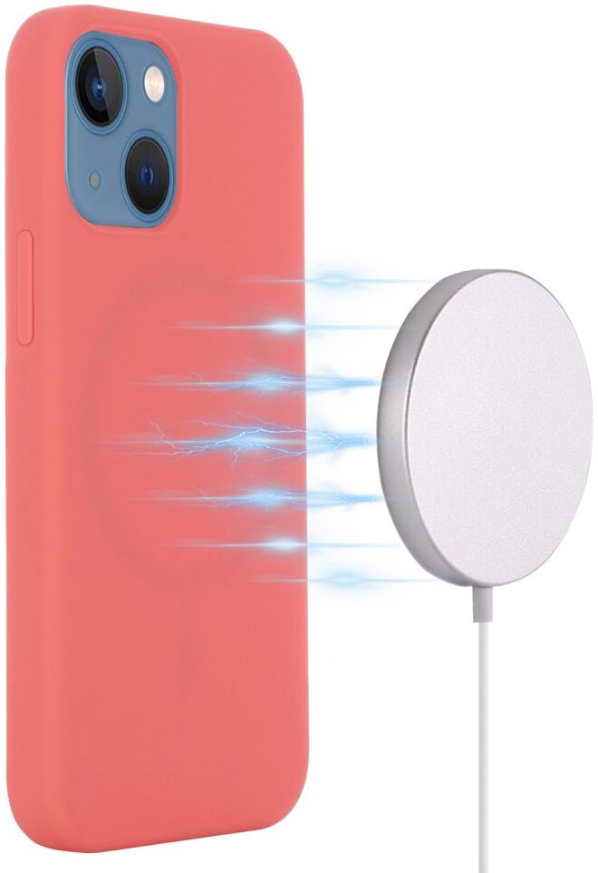 Apple iPhone 15 Hoesje MagSafe Dun Silicone Back Cover Roze afbeelding 2