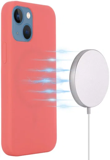 Apple iPhone 15 Hoesje MagSafe Dun Silicone Back Cover Roze afbeelding 2