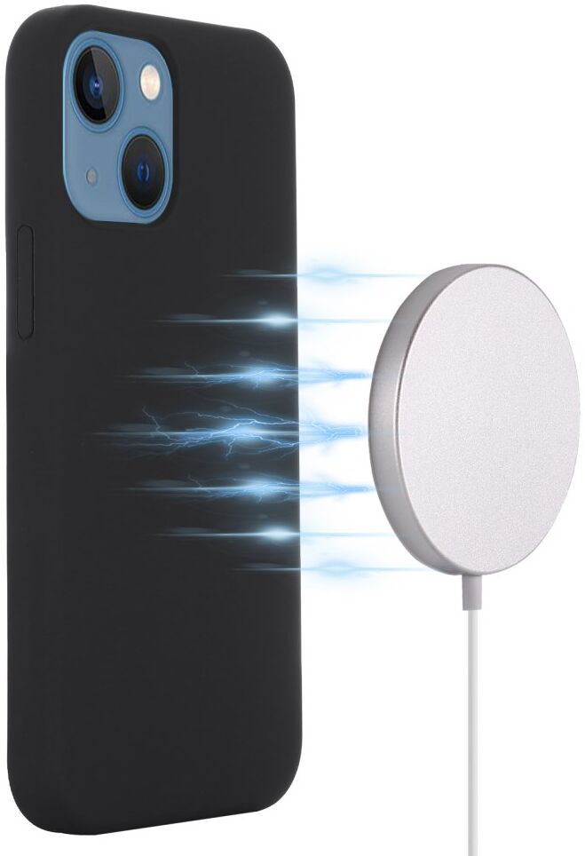 Apple iPhone 15 Hoesje MagSafe Dun Silicone Back Cover Zwart afbeelding 2