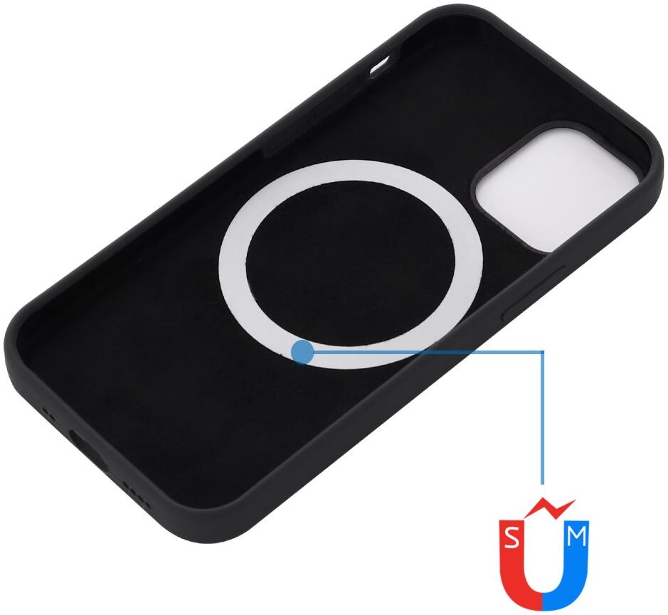 Apple iPhone 15 Hoesje MagSafe Dun Silicone Back Cover Zwart afbeelding 4