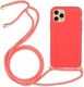 Apple iPhone 15 Pro Hoesje Flexibel TPU met Koord Back Cover Rood afbeelding 1