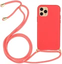 Apple iPhone 15 Pro Hoesje Flexibel TPU met Koord Back Cover Rood