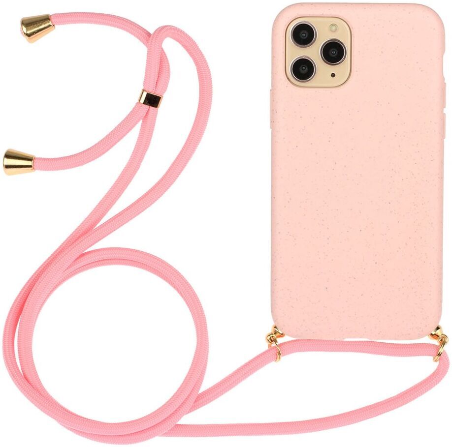 Apple iPhone 15 Pro Hoesje Flexibel TPU met Koord Back Cover Roze afbeelding 1