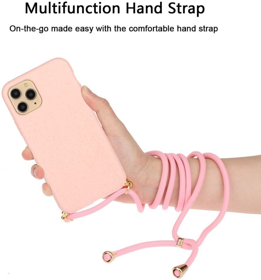 Apple iPhone 15 Pro Hoesje Flexibel TPU met Koord Back Cover Roze afbeelding 2