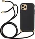 Apple iPhone 15 Pro Hoesje Flexibel TPU met Koord Back Cover Zwart
