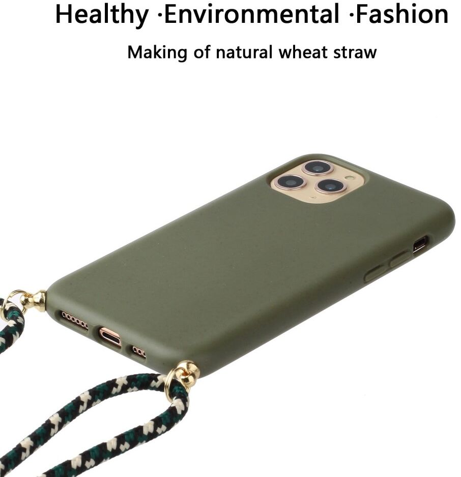 Apple iPhone 15 Pro Hoesje Flexibel TPU met Koord Back Cover Groen afbeelding 3