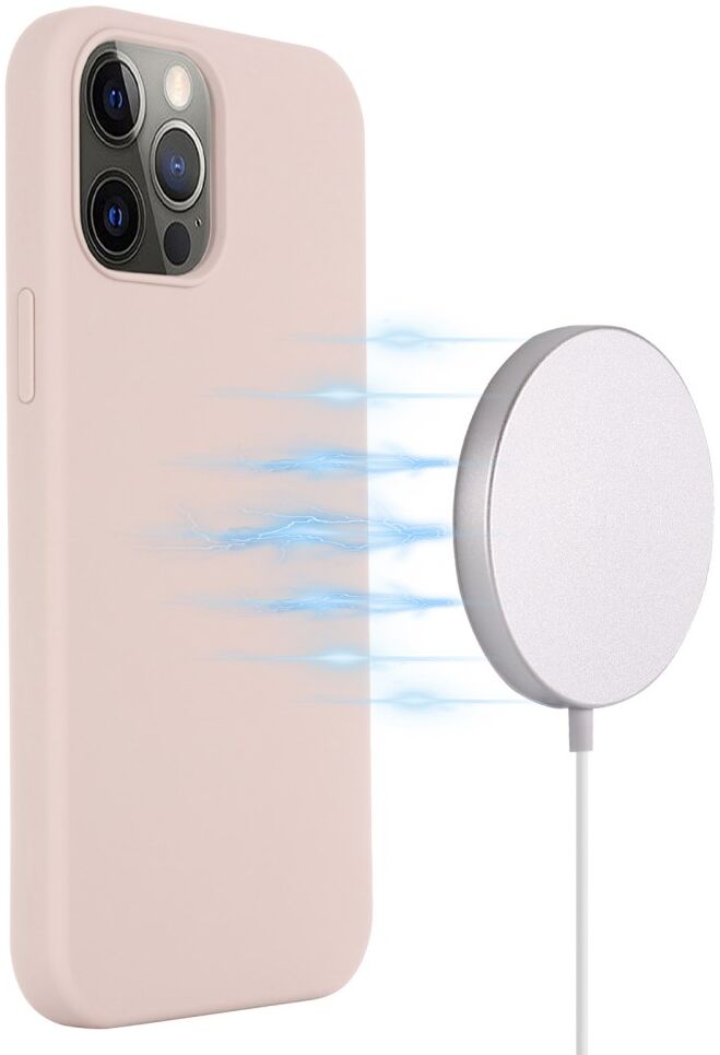 Apple iPhone 15 Pro Max Hoesje MagSafe Dun Silicone Licht Roze afbeelding 2