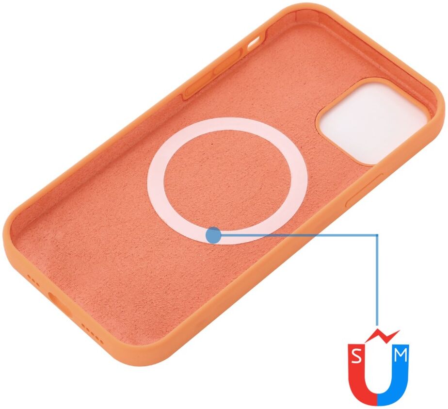Apple iPhone 15 Pro Max Hoesje MagSafe Dun Silicone Oranje afbeelding 5