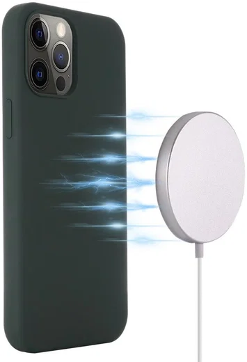 Apple iPhone 15 Pro Max Hoesje MagSafe Dun Silicone Groen afbeelding 2