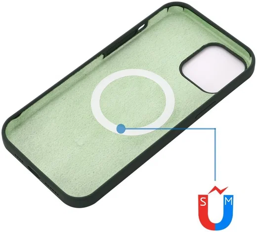 Apple iPhone 15 Pro Max Hoesje MagSafe Dun Silicone Groen afbeelding 4