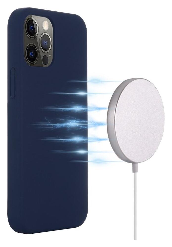 Apple iPhone 15 Pro Max Hoesje MagSafe Dun Silicone Blauw afbeelding 2