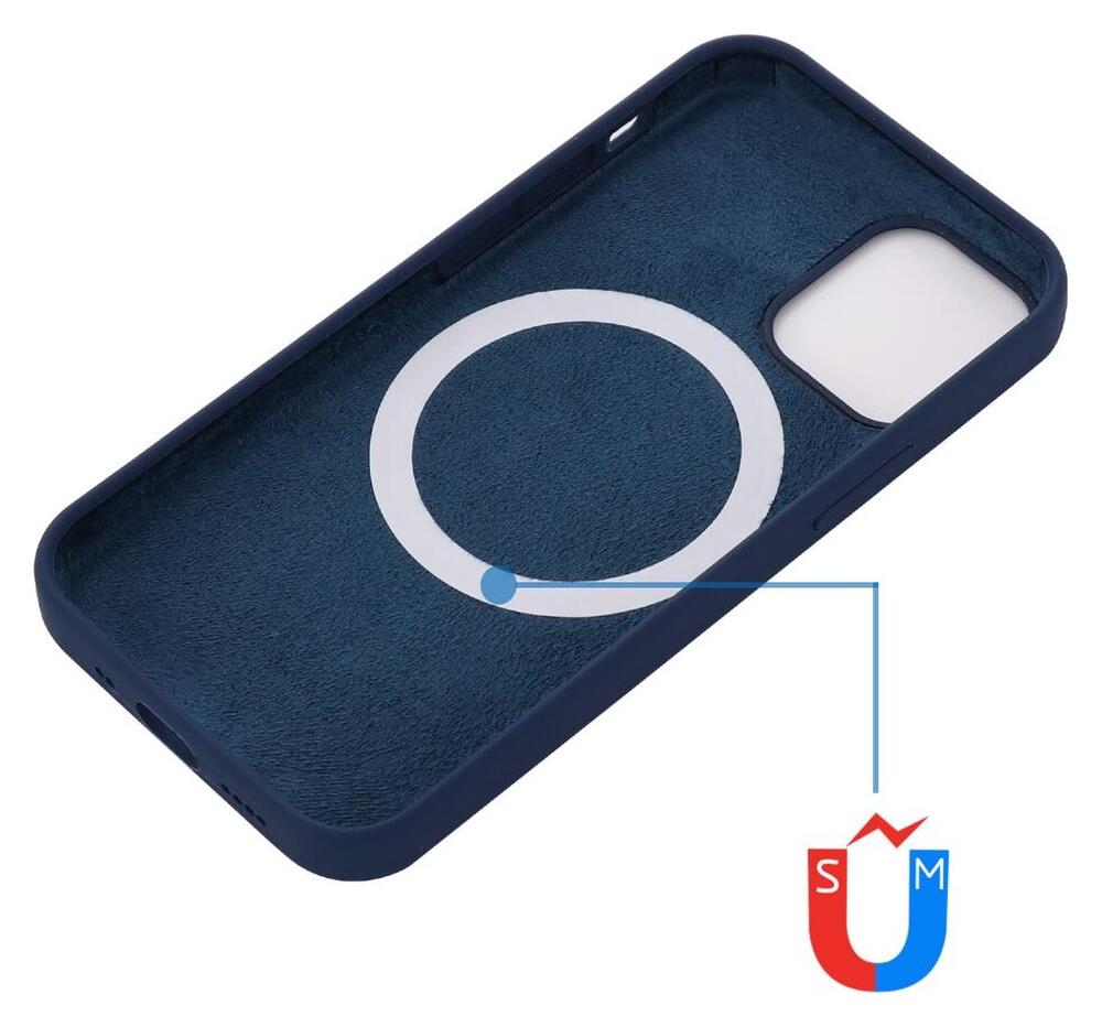 Apple iPhone 15 Pro Max Hoesje MagSafe Dun Silicone Blauw afbeelding 4