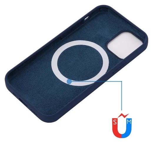 Apple iPhone 15 Pro Max Hoesje MagSafe Dun Silicone Blauw afbeelding 4