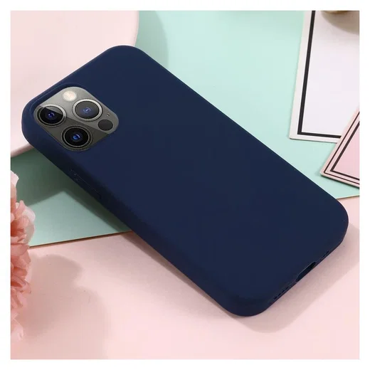 Apple iPhone 15 Pro Max Hoesje MagSafe Dun Silicone Blauw afbeelding 6