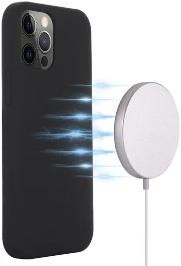 Apple iPhone 15 Pro Max Hoesje MagSafe Dun Silicone Zwart afbeelding 2