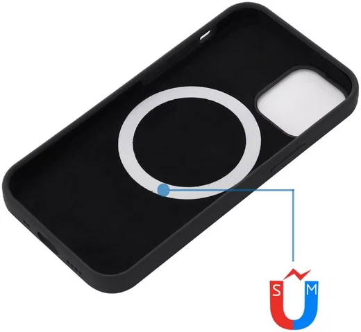Apple iPhone 15 Pro Max Hoesje MagSafe Dun Silicone Zwart afbeelding 4