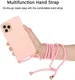 Apple iPhone 15 Pro Max Hoesje Flexibel TPU met Koord Back Cover Roze afbeelding 2