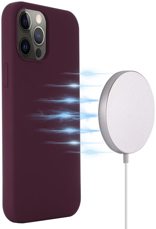Apple iPhone 15 Pro Hoesje MagSafe Dun Silicone Back Cover Bordeaux afbeelding 2