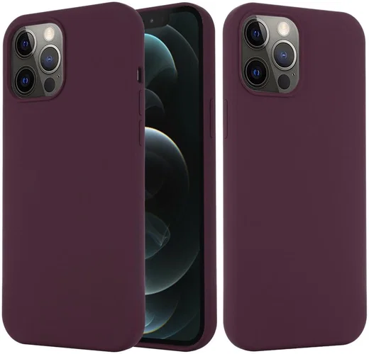 Apple iPhone 15 Pro Hoesje MagSafe Dun Silicone Back Cover Bordeaux afbeelding 3