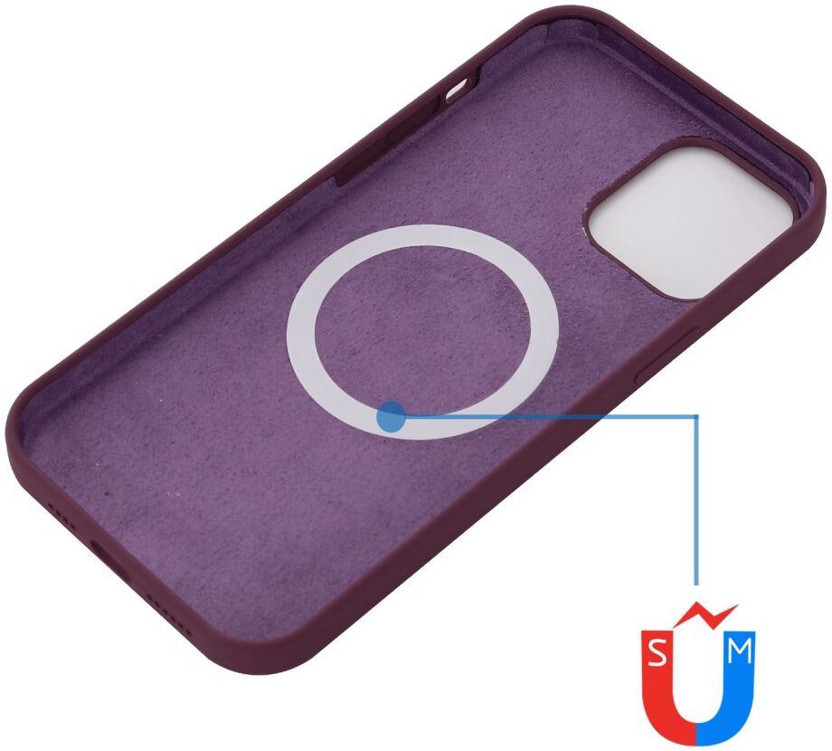 Apple iPhone 15 Pro Hoesje MagSafe Dun Silicone Back Cover Bordeaux afbeelding 4