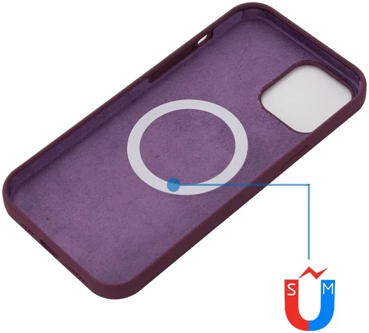 Apple iPhone 15 Pro Hoesje MagSafe Dun Silicone Back Cover Bordeaux afbeelding 4